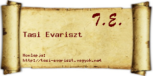 Tasi Evariszt névjegykártya